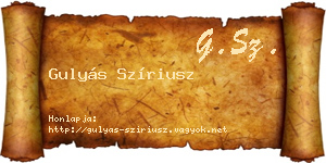Gulyás Szíriusz névjegykártya